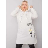Fashion Hunters Ecru plus size cotton tunic | Shoptok.si