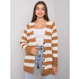 Fashion Hunters Camel and cream sweater with braids Cene