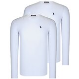 Dewberry DOUBLE SET T8588 ROUND COLLAR MEN'S SWEATSHIRT-WHITE-WHITE Cijene