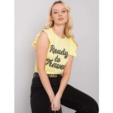 Fashion Hunters Women's yellow blouse with a print | shoptok.hr