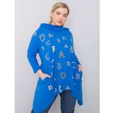 Fashion Hunters Plus size dark blue printed sweatshirt Cene