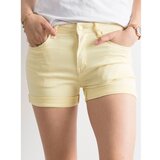 Fashion Hunters Women's light yellow shorts Cene