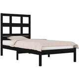  Posteljni okvir črn iz trdnega lesa 75x190 cm 2FT6, (20684905) | Shoptok.si