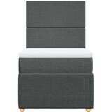 vidaXL Box spring postelja z vzmetnico temno siva 90x190 cm blago | Shoptok.si
