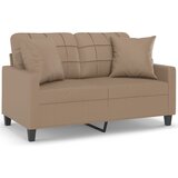  The Living Store Kavč dvosed z okrasnimi blazinami kapučino 120 cm umetno usnje - Kavč Dvosed, (21454376) | Shoptok.si