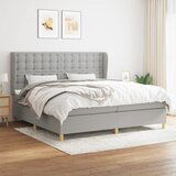 The Living Store Box spring postelja z vzmetnico svetlo siva 200x200 cm blago - Box Spring Postelja, (21516284) Cene