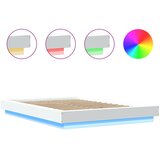 Okvir kreveta s LED svjetlima bijeli 140 x 190 cm drveni | shoptok.hr