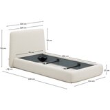 Kave Home Bež oblazinjena postelja brez letvenega dna 90x200 cm Martina – | Shoptok.si
