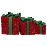 Dekoracija DAROVI SET 3/1 MICROLED 15/20/25CM CRVENI | Eponuda.ba