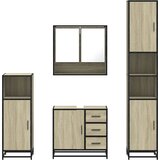  4-dijelni set kupaonskog namještaja boja hrasta sonome drveni | Eponuda.com