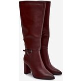 Boto Women's insulated boots with heel buckle Bordeaux Fionelle Cene