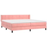  Krevet s oprugama i madracem ružičasti 200x200 cm baršunasti | shoptok.hr