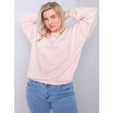 Fashion Hunters Light pink plus size sweatshirt without hood Cene