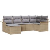  6-dijelna garnitura za vrt s jastučićima bež poliratan sofa za vrt s pohranom i jastučićima bež poliratan | shoptok.hr