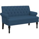  Klupa s naslonom plava 120 x 62 x 75,5 cm od tkanine | Eponuda.ba