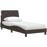 vidaXL Krevet s madracem tamnosmeđi 90 x 190 cm od tkanine | shoptok.hr