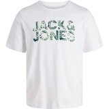 Jack & Jones Majica 'JJEJEFF' zelena / temno zelena / bela / off-bela | Shoptok.si