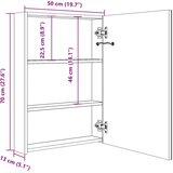 vidaXL LED kupaonski ormarić s ogledalom sjajni sivi 50 x 13 x 70 cm | shoptok.hr