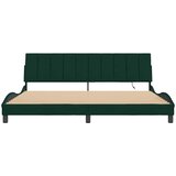  Okvir kreveta s LED-om bez madraca Hanko tamnozeleni 200x200 cm baršunasti | shoptok.hr