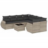  9-dijelni set vrtnih sofa od poliratana s jastucima svjetlosivi | shoptok.hr