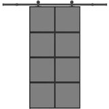 vidaXL Drsna vrata z opremo 102,5x205 cm kaljeno steklo in aluminij Cene