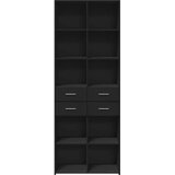  Visoka komoda crna 70 x 42,5 x 185 cm od konstruiranog drva | shoptok.hr