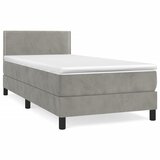 Maison Chic Box spring postelja - Vzmetna postelja z vzmetnico svetlo siva 100x200 cm žamet SL569, (21910007) | Shoptok.si