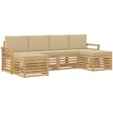  Set vanjskih sofa 6 pcs Bijela i bež 253 x 122,5 x 73 cm | Eponuda.com