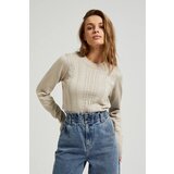 Moodo Women's sweater with round neckline - beige | shoptok.hr