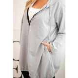 Kesi Women's Plus Size cotton hoodie with a zipper gray | shoptok.hr