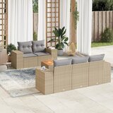  6-dijelni set vrtnih sofa s jastucima bež od poliratana | shoptok.hr