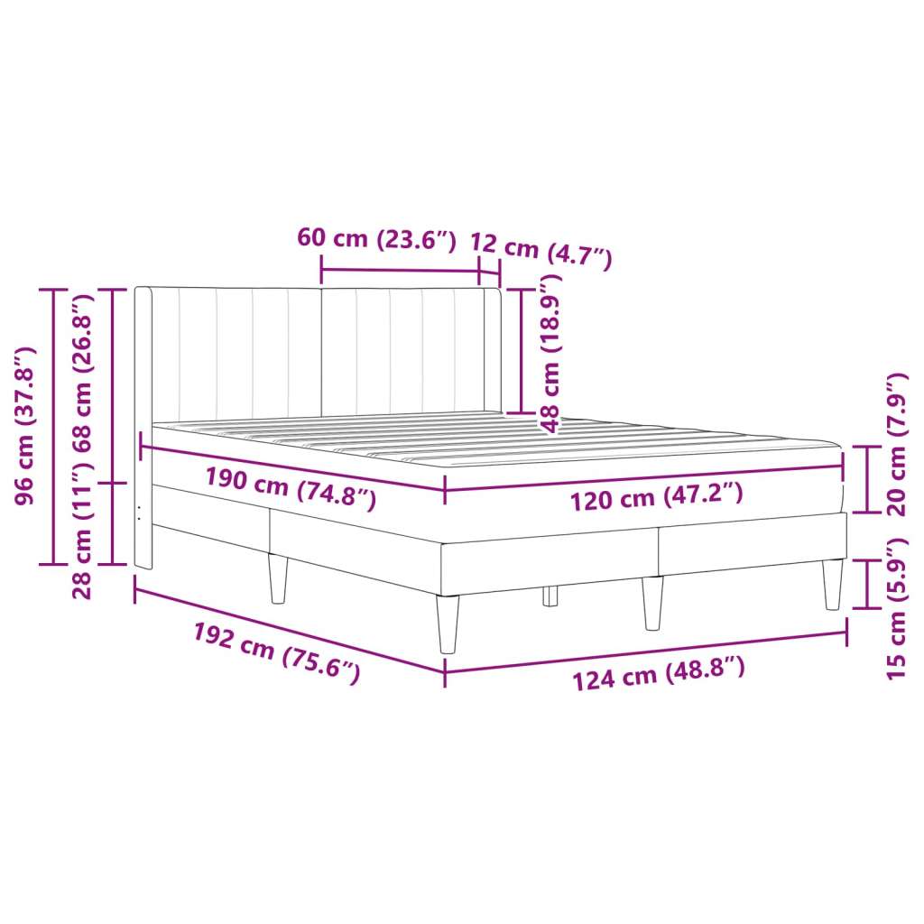  Okvir za krevet Svijetlo siva 120 x 190 cm Baršun - Svjetlosiva 120 x 190 cm | shoptok.hr