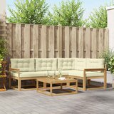  Set vanjskih sofa 5 pcs Bijela i krem 79 x 79 x 37 cm Poliester | shoptok.hr