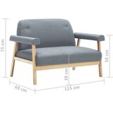  Dvosjed od tkanine svijetlosivi | Eponuda.com