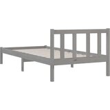  Okvir za krevet od masivne borovine sivi 90 x 200 cm | shoptok.hr