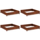  Ograda oko Travnjaka 4 pcs 100 x 100 x 20 cm Čelik Rđa | shoptok.hr
