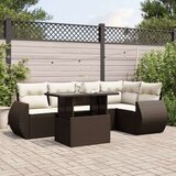 vidaXL 6-dijelni set vrtnih sofa od poliratana s jastucima smeđi | shoptok.hr