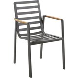 Premium Living STOL tikovina aluminij antracit, temno siva | Shoptok.si