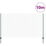 vidaXL Euro ograja s 5 U stebrički Zelena 1.4x10 m Jeklo | Shoptok.si