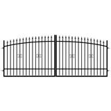 x vrata za ogradu monica, pocinčano željezo (350 150 cm, crne boje)