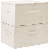vidaXL Škatla za shranjevanje 2 kosa blago 43x34x23 cm krem, (20618744) | Shoptok.si