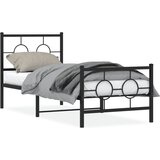  The Living Store Kovinski posteljni okvir z vzglavjem in vznožjem črn 75x190 cm - Posteljni Okvir, (21499781) | Shoptok.si
