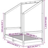  Okvir za dječji krevet 80 x 160 cm od masivne borovine | shoptok.hr
