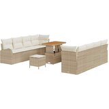  Sjedeća garnitura za vrt 11 kom. Bež poliratan 233,5 x 62 x 85 cm | Shoptok.si