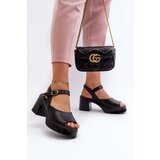 Kesi Women's leather sandals with high heels Vinceza Black Cijene