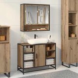 vidaXL Kopalniška omara za umivalnik artisan hrast 80 x 33 x 60 cm cene