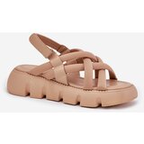 Boto Women's Platform Sandals With Straps Beige Filamira | Shoptok.si