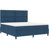 vidaXL Box Spring Krevet s Madracem Plavi Super Kralj | shoptok.hr