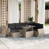  8-dijelni set vrtnih sofa od poliratana s jastucima svjetlosivi | shoptok.hr