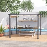 Outsunny Vrtna pergola 2,95x2,95 m z zložljivo tendo, zunanja pergola z aluminijastim okvirjem, belo-kremasta, (20744590) | Shoptok.si
